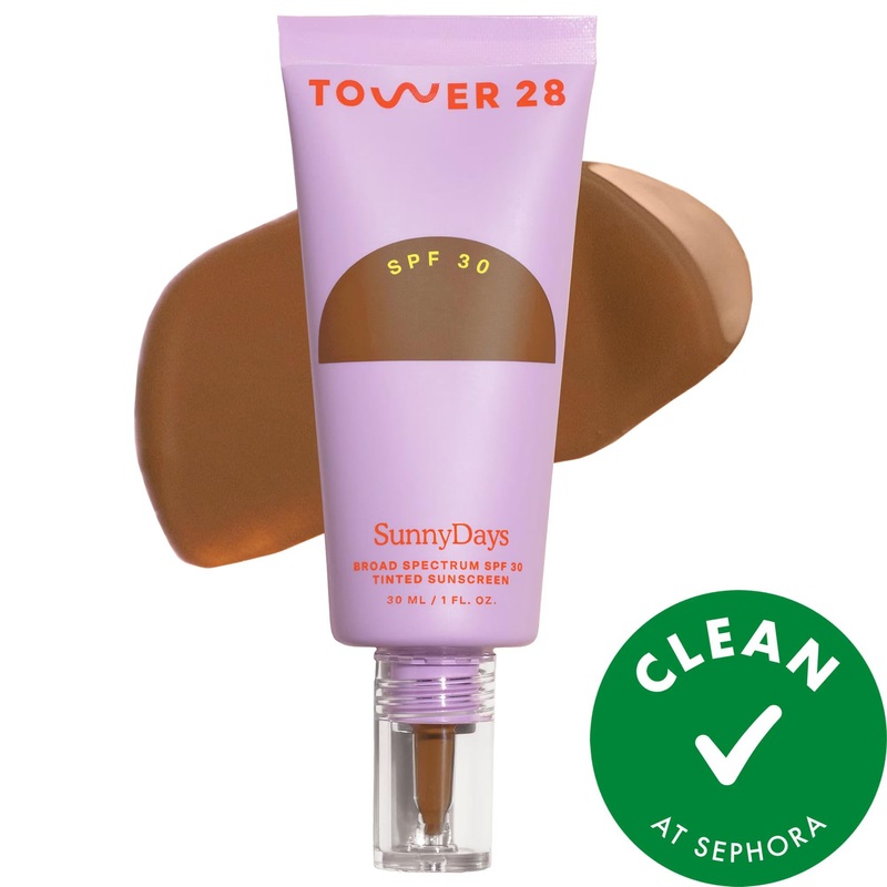 SunnyDays Mineral SPF 30 Tinted Sunscreen Foundation: Lightweight, Non-Comedogenic, Vegan Formula for Sensitive Skin & Blue Light Protection