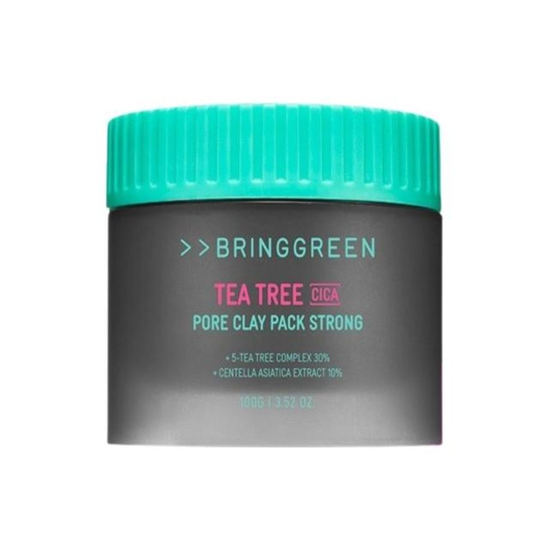 BRINGGREEN Tea Tree Cica Pore Clay Pack Strong – 100g | Deep Pore Detox & Oil Control