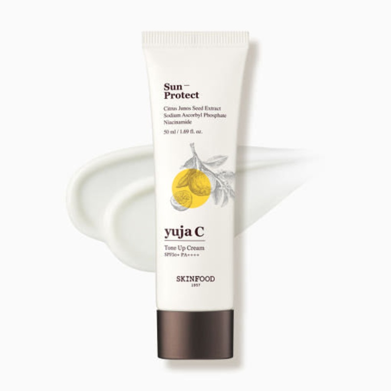 SKINFOOD Yuja C Tone Up Cream SPF50+ PA++++  50ml | Brightening Vegan UV Protection + Natural Glow Instant Glow & Daily Brightening Protection  Powered by Yuja & Vitamin C