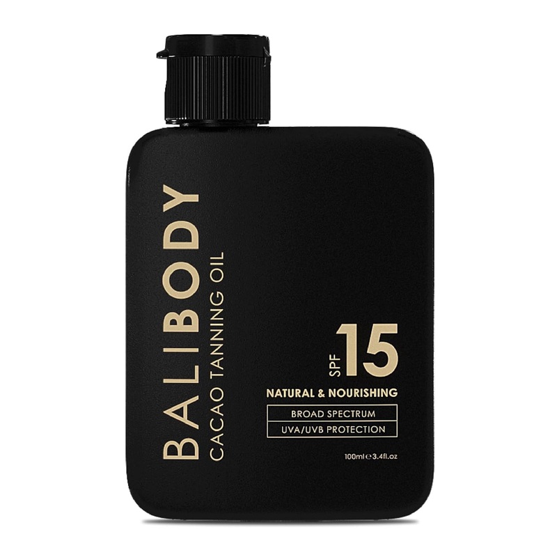 Bali Body Cacao Tanning Oil SPF 15  100ml | Natural Glow & Hydration with UVA/UVB Protection Spf 15