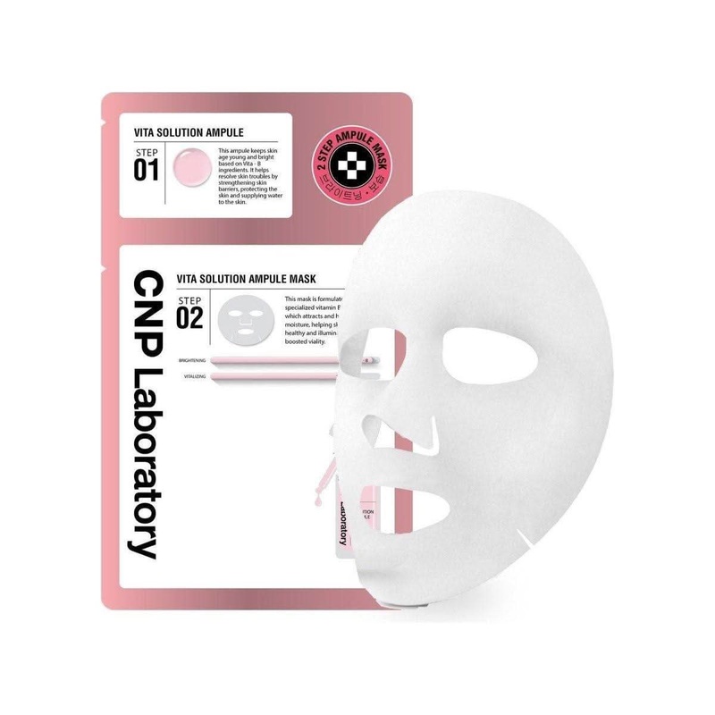 CNP 2-Step Vita-Solution Ampule Mask  1 Sheet | Brightening & Hydrating Treatment