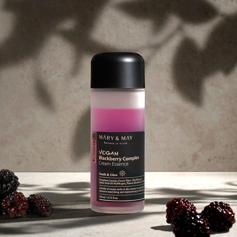 MARY & MAY Vegan Blackberry Complex Cream Essence  140ml | Hydrating & Soothing Vegan Skincare for Radiant, Youthful Skin
