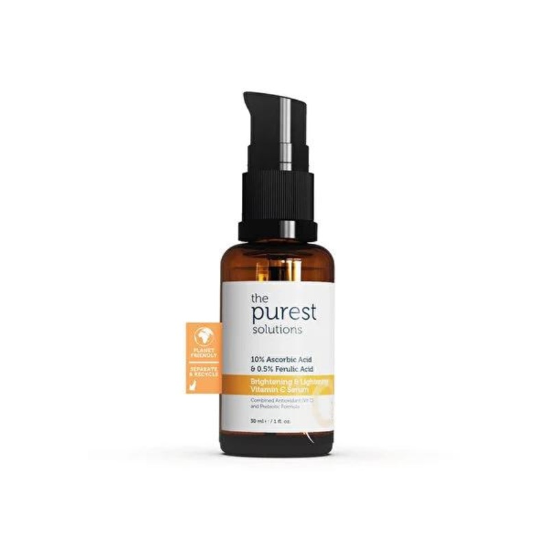 The Purest Solutions Vitamin C Serum: 10% Ascorbic + Ferulic Acid – Brighten, Rejuvenate, & Fight Aging for Radiant Skin