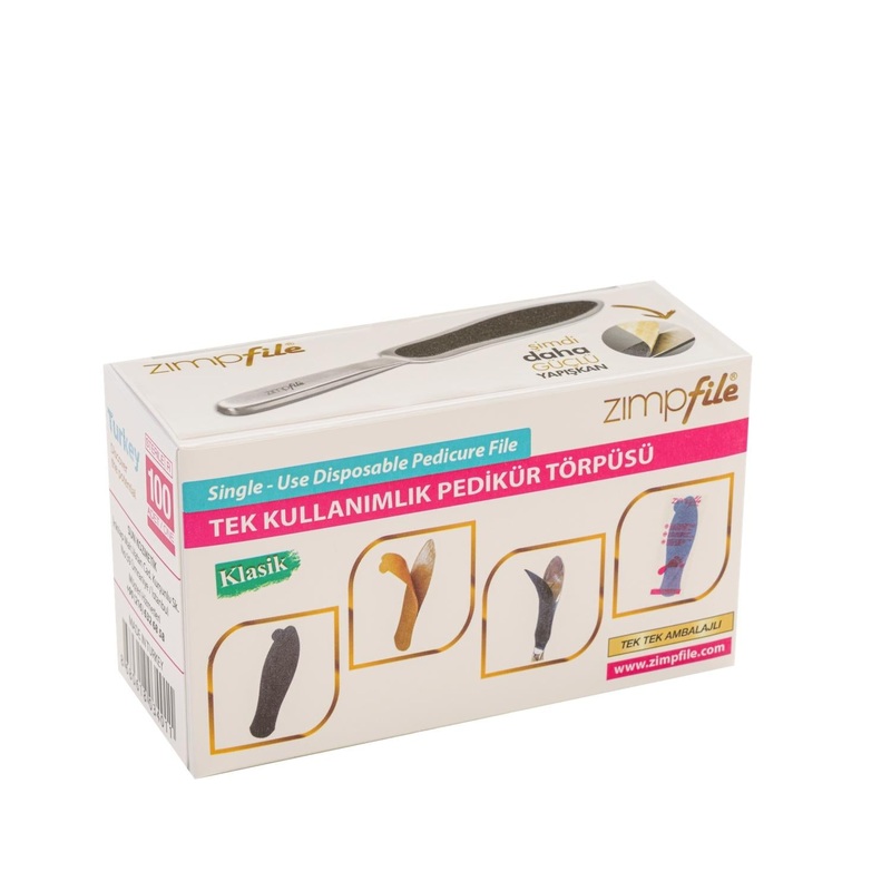 Zimpfile Disposable Pedicure File – 100 Pack, Hygienic Single-Use Foot Care for Salon Professionals and Personal Use