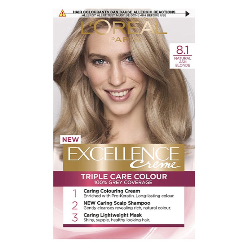 L’Oral Paris  Excellence Permanent Hair Colour Creme 8.1  Natural Ash Blonde