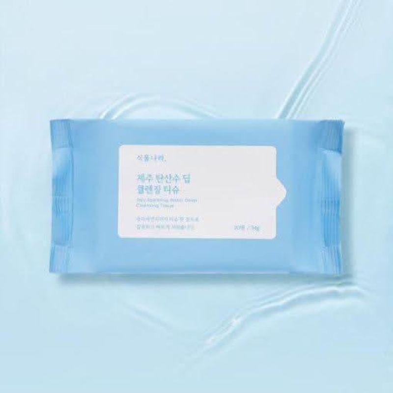 Shingmulnara Jeju Sparkling Water Quick & Deep Cleansing Tissue  20 Sheets | One-Step Makeup & Fine Dust Removal