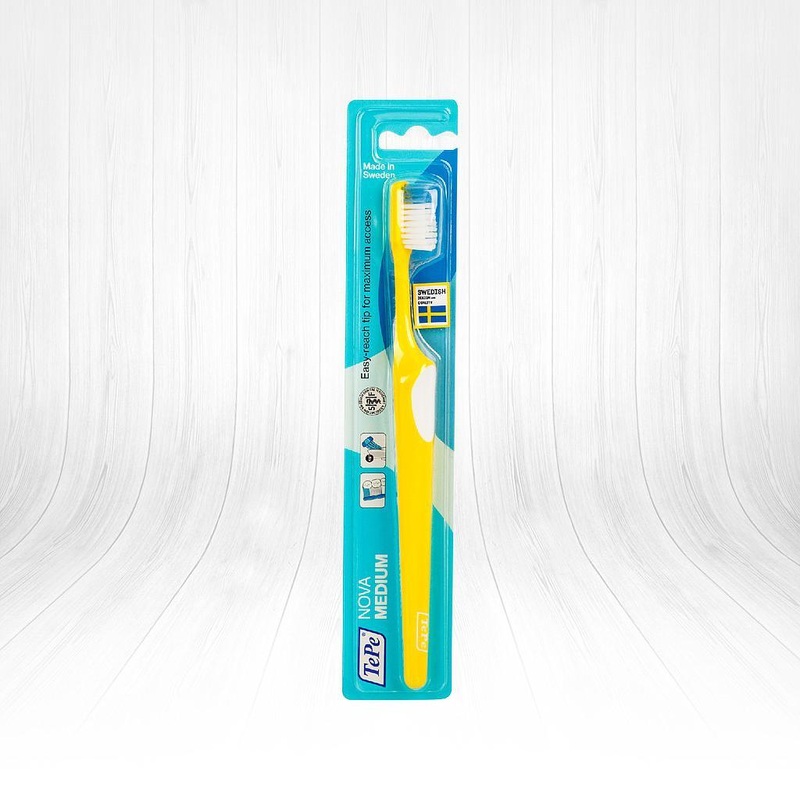 Tepe Nova: Medium Bristle Manual Toothbrush – Gentle, Effective Oral Hygiene – Yellow