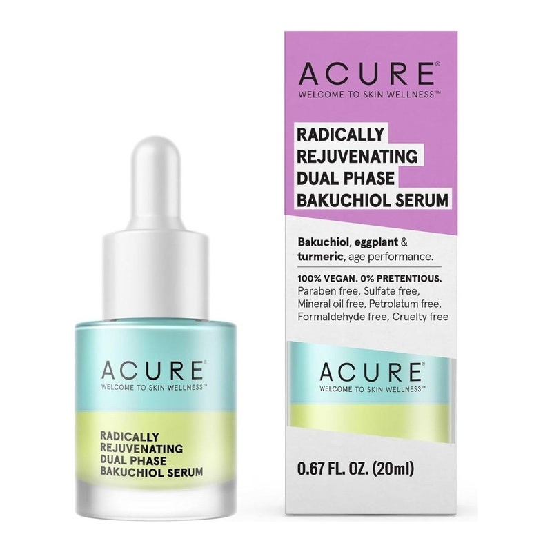 Acure Radically Rejuvenating Dual Phase Bakuchiol Serum 0.67 fl oz – 20 ml 0.67 Fl Oz (Pack Of 1)