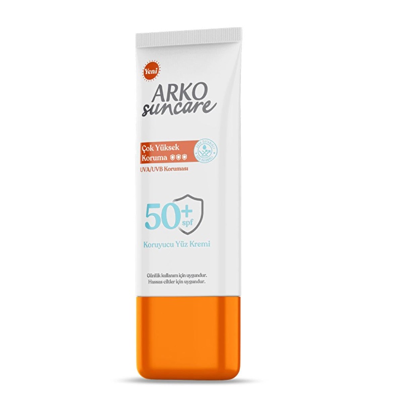 Arko Sun Care SPF50+ Moisturizing Face Sunscreen: UVA/UVB Protection, Non-Greasy, Ocean Friendly – Daily Sun Protection for Sensitive Skin