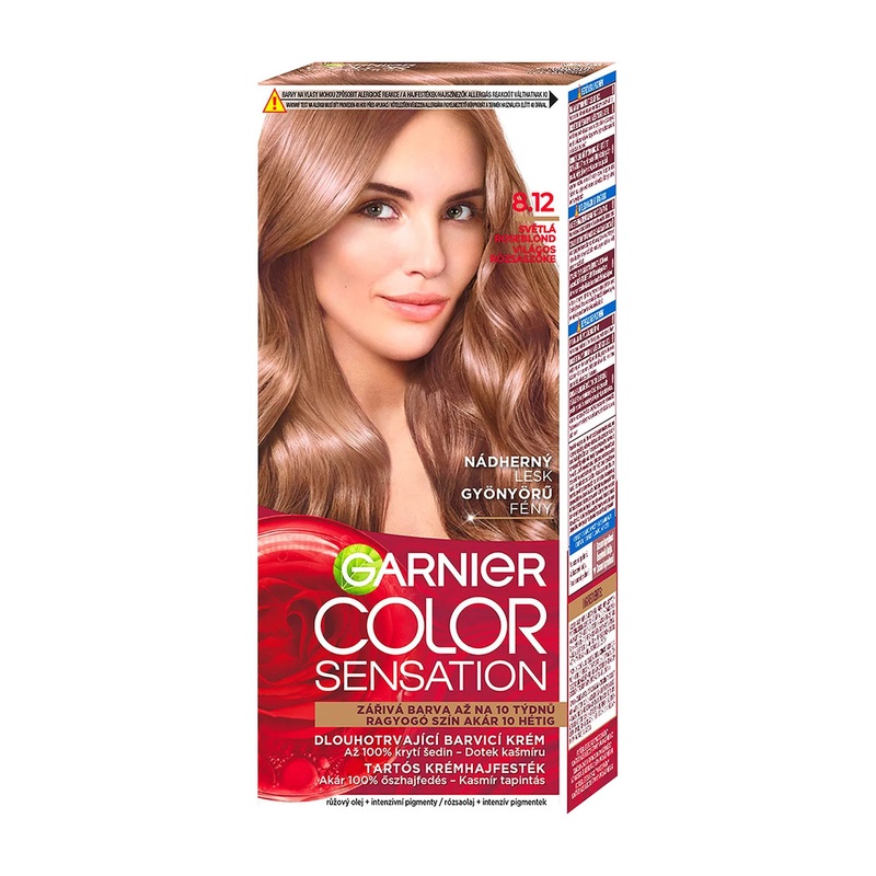 GARNIER Color Sensation 8.12 Light Rose Blonde permanent hair color cream
