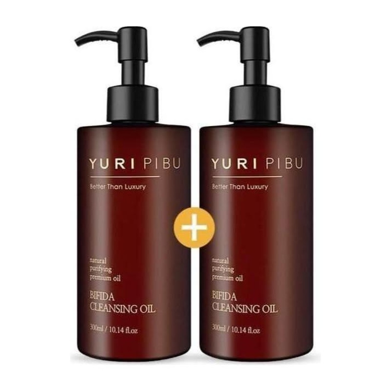 YURI PIBU Bifida Cleansing Oil  2 x 300ml | Double Pack Skin-Boosting Oil Cleanser for Glass Skin Glow