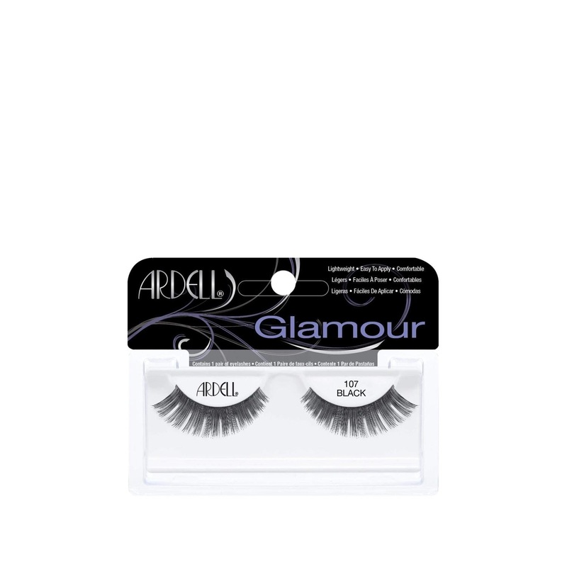Ardell Glamour Black False Eyelashes No:107 – Enhance Eye Appearance with Premium Cosmetic Lashes