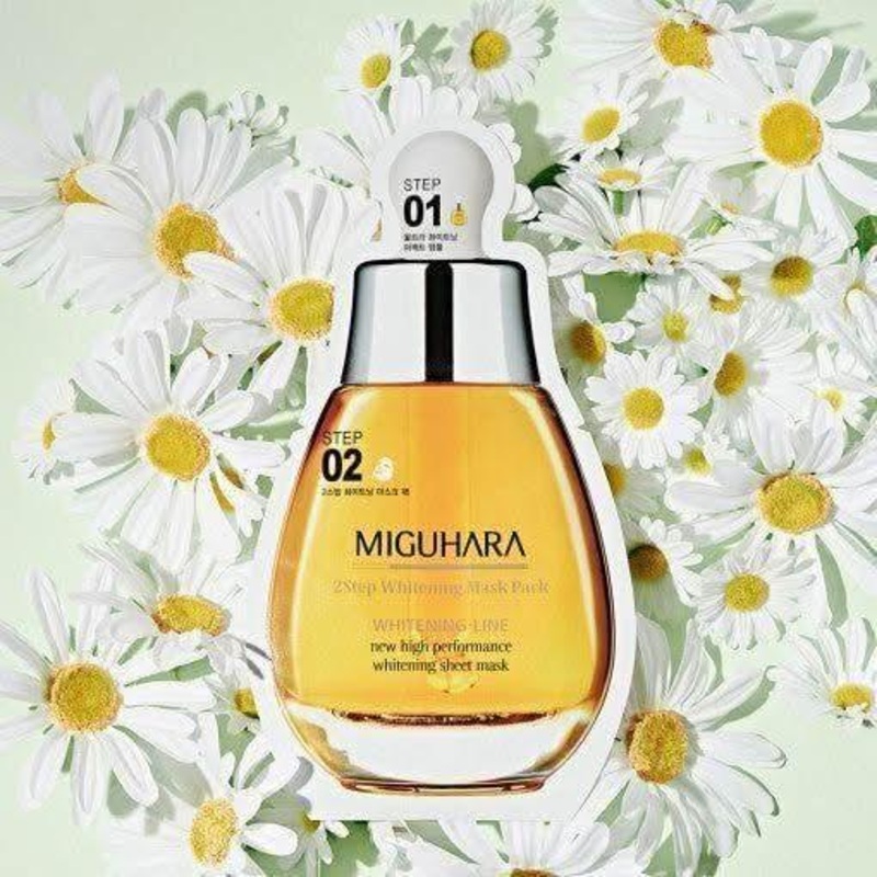 MIGUHARA 2 Step Whitening Mask Pack  1.7ml + 25ml | Brightening & Soothing Treatment