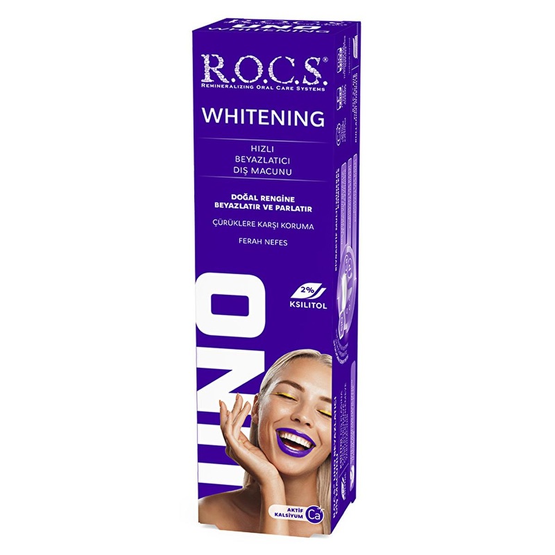 Rocs Uno Whitening Toothpaste with Calcium & Xylitol – 74g