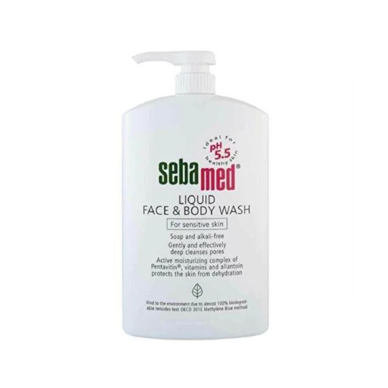 Sebamed Gentle Facial & Body Cleansing Gel – 1000ml Soap-Free Wash for Sensitive Skin – pH Balanced, Moisturizing, Allantoin & Pentavitin for Lasting Hydration