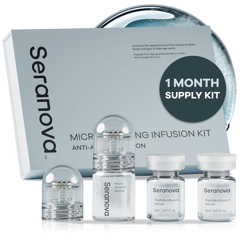 Seranova MicroNeedling Infusion Kit (1-month supply)  At-Home Skin Renewal System | Collagen Boost & Hydration 1-Month Supply