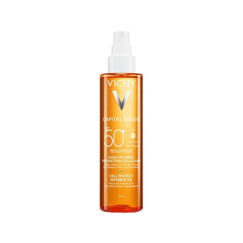 Vichy Vichy Capital Soleil Cell Protect Invisible Sunscreen SPF 50+ 6.76 fl oz – Gentle, Non-Greasy Sun Protection for Sensitive Skin