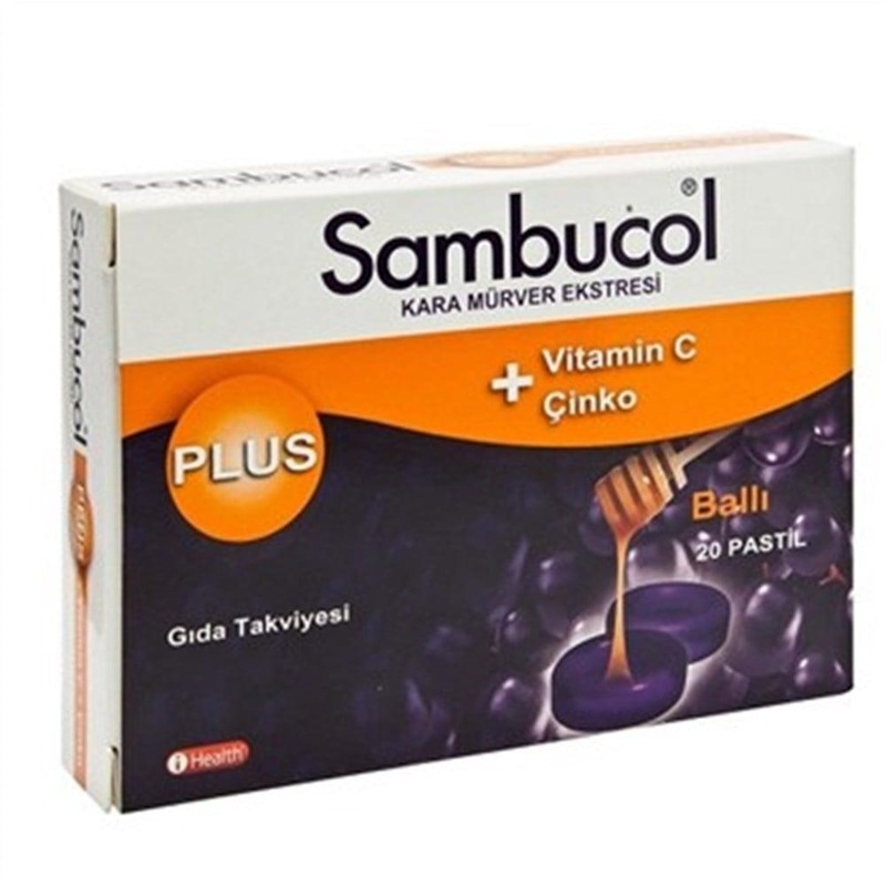 Sambucol Plus Black Elderberry Lozenges with Vitamin C & Zinc – Support Pastilles