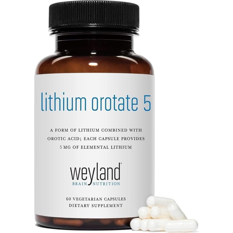 Weyland Brain Lithium Orotate  60 Capsules | 5mg Elemental Lithium for Mood Balance & Cognitive Support 60 Count (Pack Of 1)