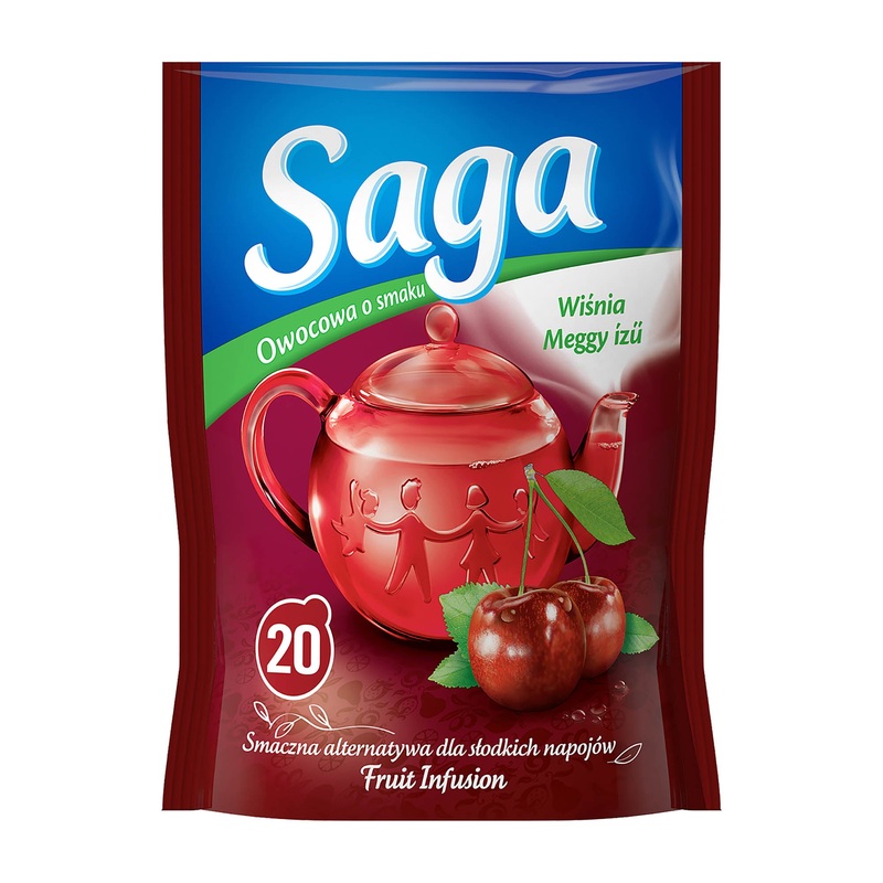 Saga Sour Cherry fruit tea, 20 Count