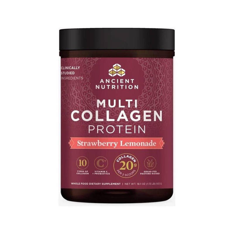 Ancient Nutrition Multi Collagen Protein  Strawberry Lemonade  351g | Skin, Joints, Gut & Hair Support 45 Servings