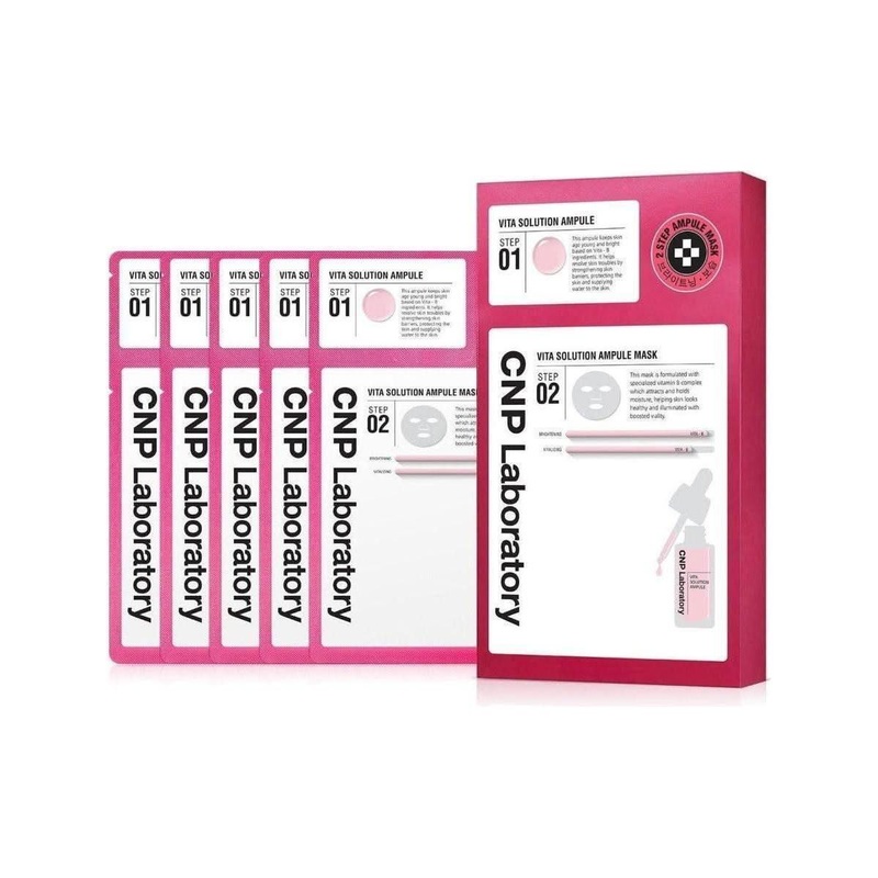 CNP 2-Step Vita-Solution Ampule Mask  5 Sheets | Brightening & Hydrating Treatment