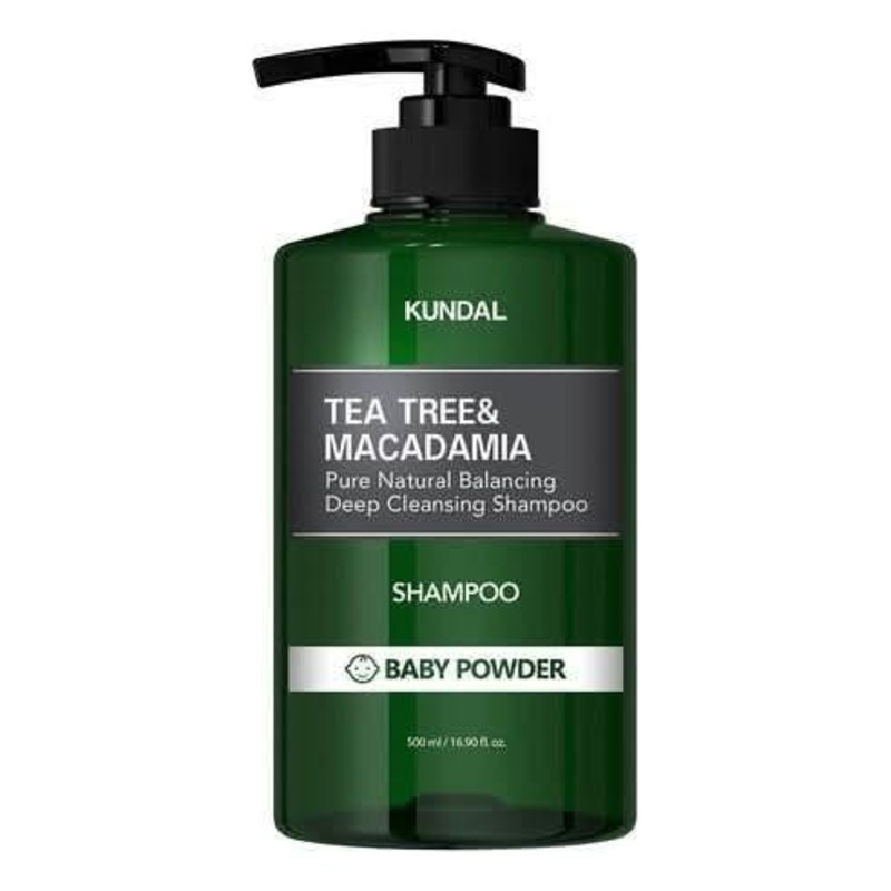 KUNDAL Tea Tree & Macadamia Deep Cleansing Shampoo  500ml | Baby Powder | Scalp Soothing & Daily Oil Control