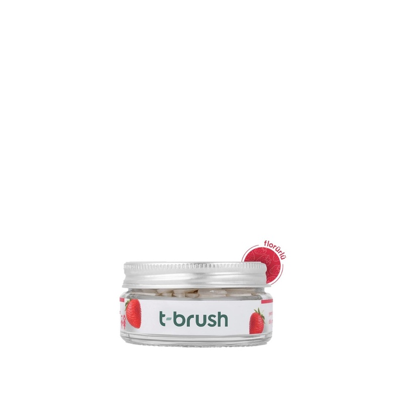 T-Brush Children’s Toothpaste Tablets – Natural, Gluten-Free, Fluoride, Strawberry Flavor – 90 Count