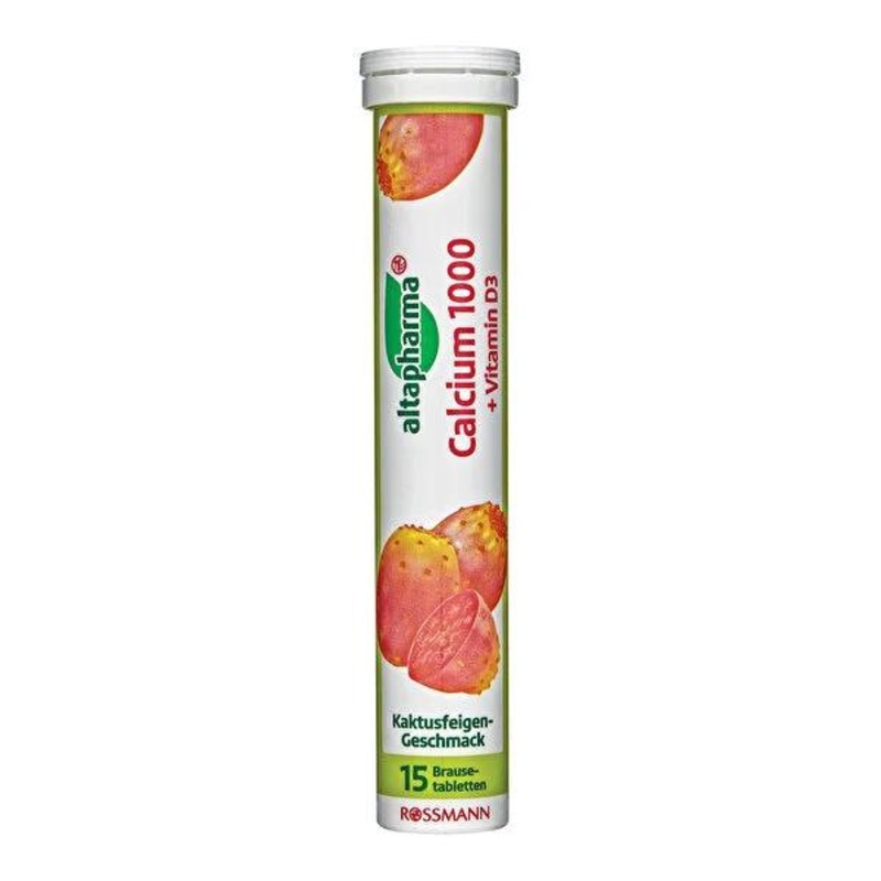 Altapharma Calcium + Vitamin D3 Effervescent Tablets – 15 Count, Gluten-Free, Lactose-Free Dietary Supplement