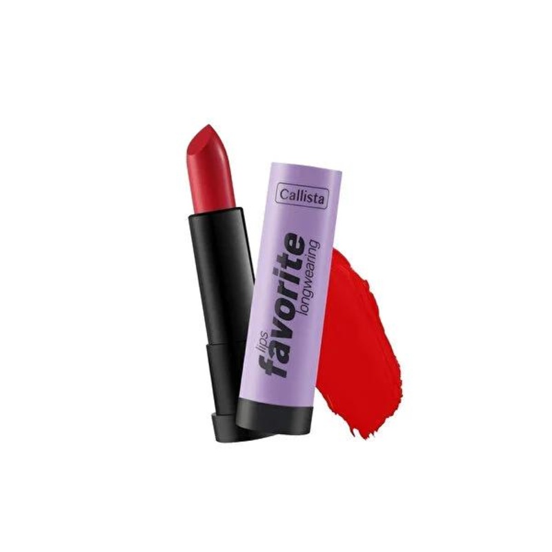 Callista Lips Favorite Longwearing Lipstick – Planet Red 302, Matte Finish, Nourishing Lip Color