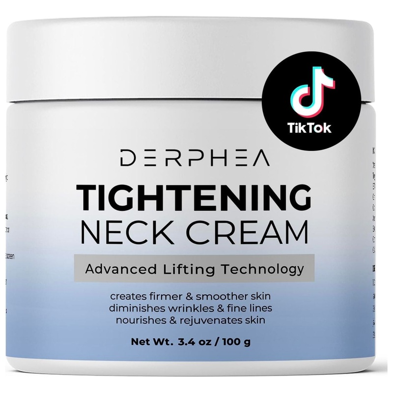 DERPHEA Tightening Neck Cream  100g | Advanced Lifting & Firming Formula Blue 3.4 Ounce (Pack Of 1)