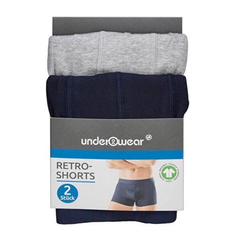 Erkek: Organic Cotton Men’s Underwear Boxer Briefs 2-Pack – Comfort, Breathable & Supportive