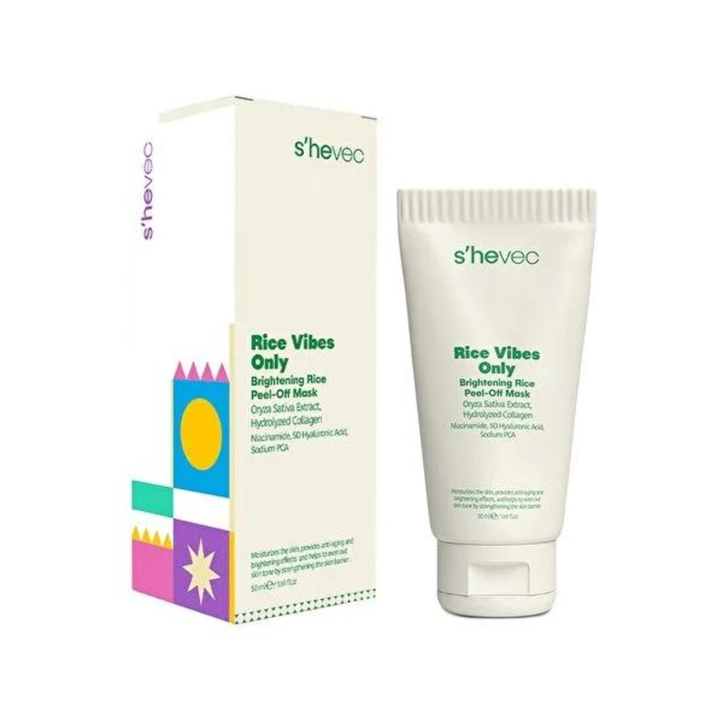 She Vec: Rice Vibes Only Brightening Face Mask – Hydrating, Anti-Aging & Skin Tone Balancing – Illuminate & Revitalize Your Skin.