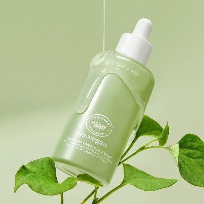 so natural So Vegan Heartleaf Vinegar Cica Serum  85ml | Calming & Clarifying Serum for Sensitive, Acne-Prone Skin