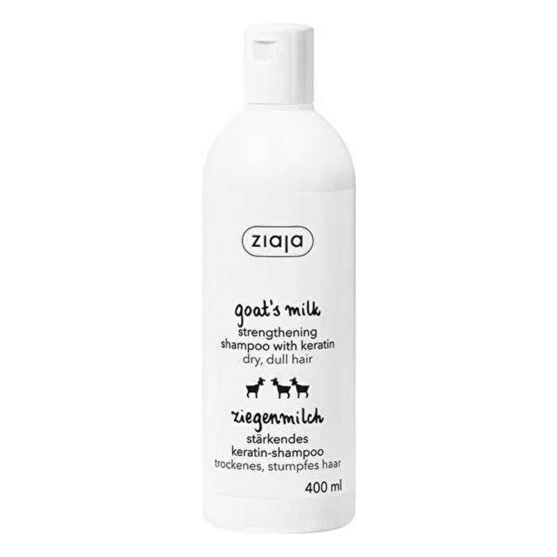 Ziaja Goat Milk Shampoo with Keratin: Nourishing, Moisturizing & Gentle, Silicon & Paraben Free, Promotes Healthy Hair Growth – 400 ml