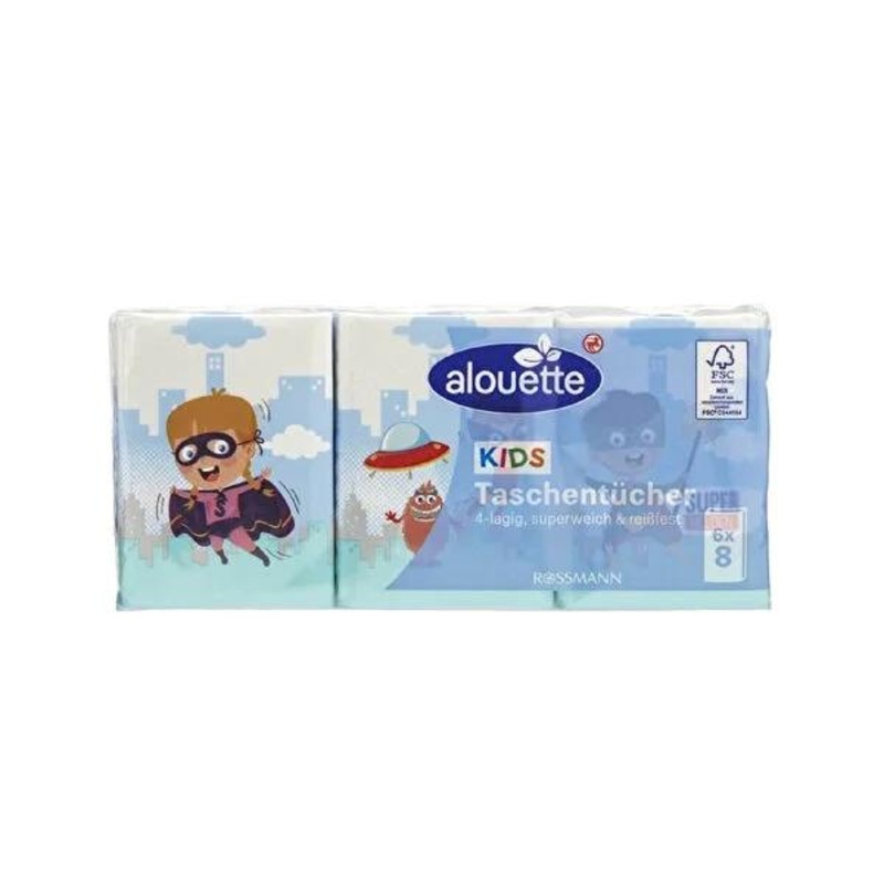 Alouette Soft Tissue Paper for Kids – 4-Layer, Chlorine-Free, 6×8 Pack