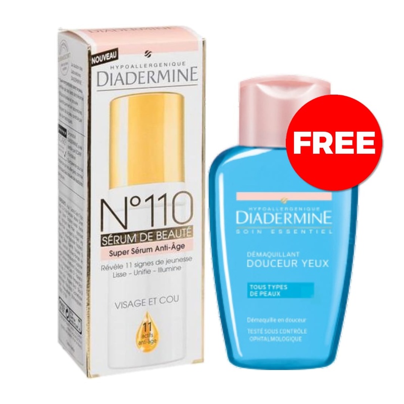 Diadermine serum de beaute 30ml+FREE demaquillant douceur yeux 125ml