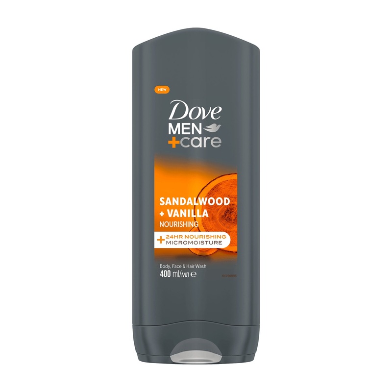 Dove Men+Care Sandalwood and Vanilla body wash, 400 mL