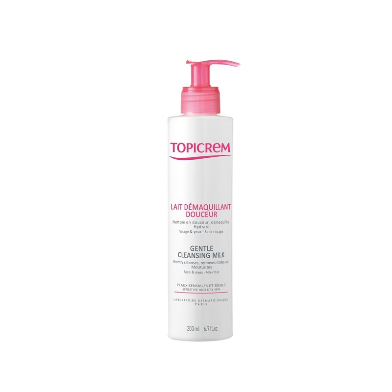 Topicrem Gentle Face & Eye Cleansing Milk – 200ml Hydrating Makeup Remover for Sensitive Skin