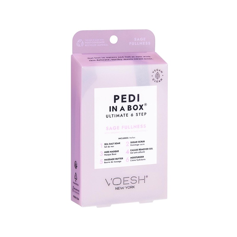 Voesh New York Sage Pedicure Kit: 6-Step Ultimate Treatment | Spa-Like Foot Care at Home