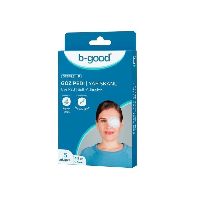 B-good Sterile Hypoallergenic Eye Pads – 5 Pack, Breathable, Self-Adhesive, Comfortable Eye Care