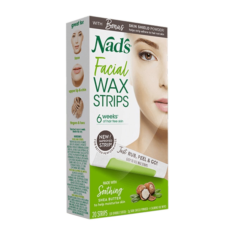Nads Facial Wax Strips With Soothing Shea Butter 16 Strips