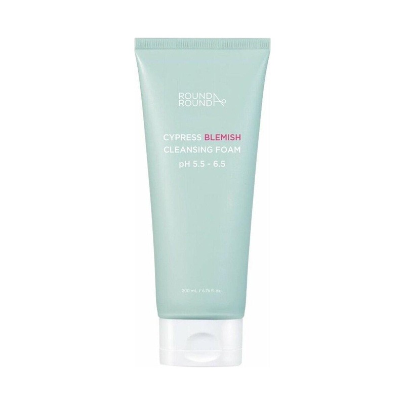 ROUND AROUND Cypress Blemish Cleansing Foam – 200ml | Oil Control & Refreshing Cleanse