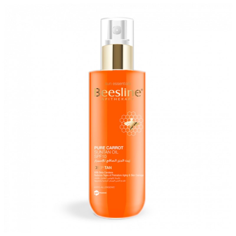 Beesline Pure Carrot Suntan tanning Oil 200ml SPF 10