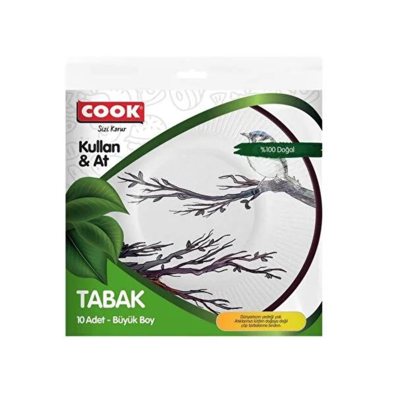 Cook Karton Disposable Paper Plates Large – 10 Pack – Eco-Friendly & Convenient Tableware