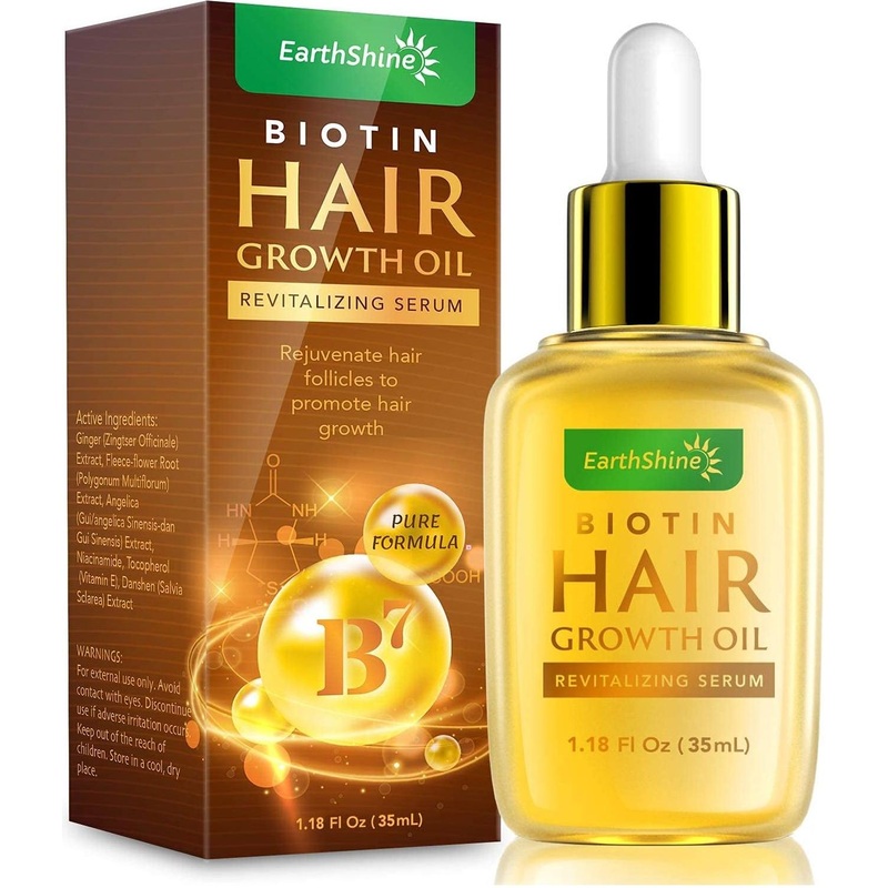 EarthShine Biotin Hair Growth Oil (35ml) | Revitalizing Serum for Thicker, Stronger Hair Single