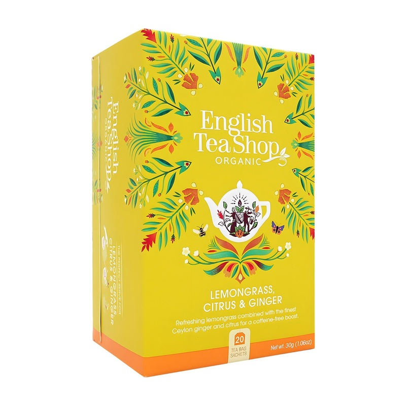 English Tea Shop Lemongrass, Citrus & Ginger herbal tea, 20 Count