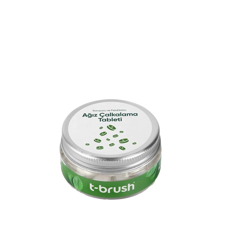 T-Brush Oral Care Tablets – Mint Flavored Fluoride Mouthwash Tablets for Travel
