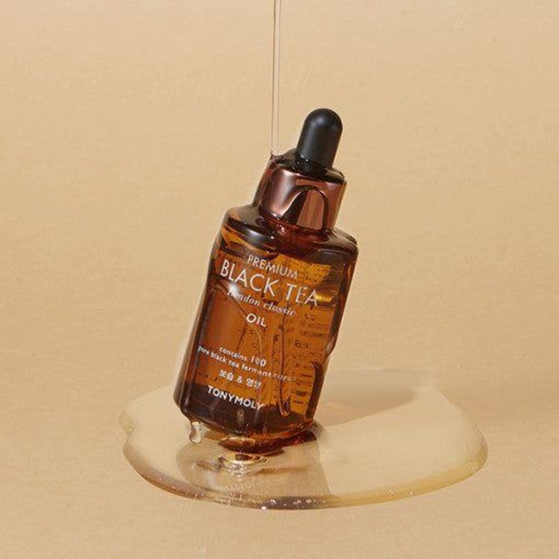 TONYMOLY Premium Black Tea London Classic Oil  35ml | Anti-Aging & Brightening Oil with Pure Fermented Black Tea Extract