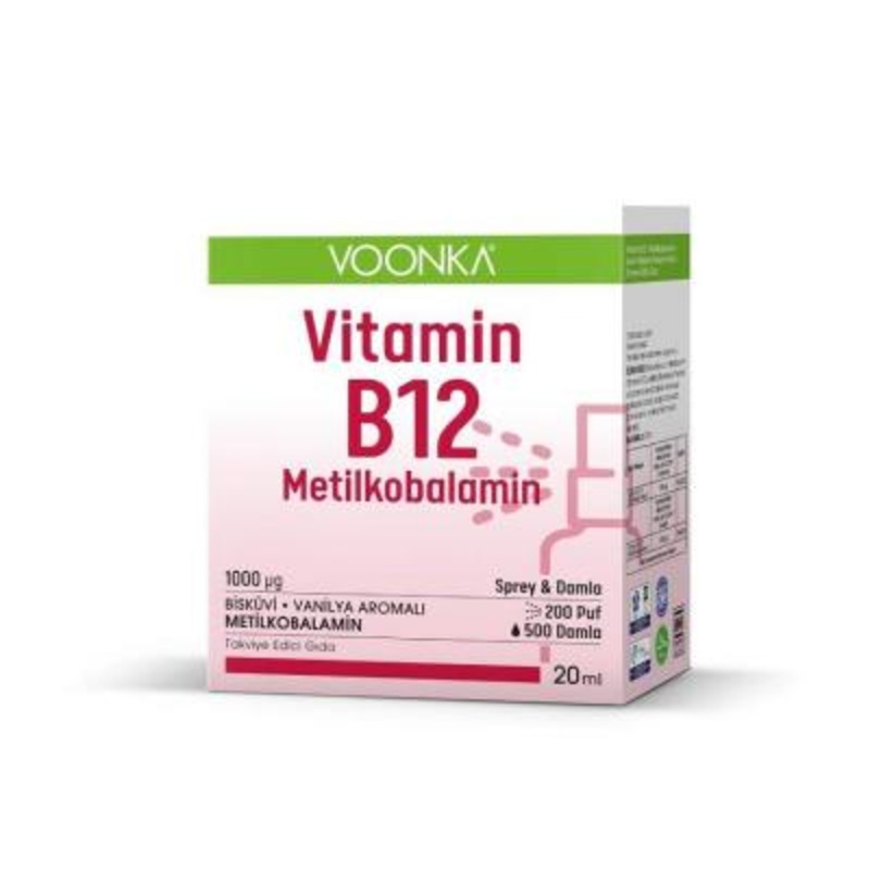 Voonka Vitamin B12 Methylcobalamin Oral Spray Supplement – Sugar-Free, 20ml – Supports Healthy Vitamin B12 Levels
